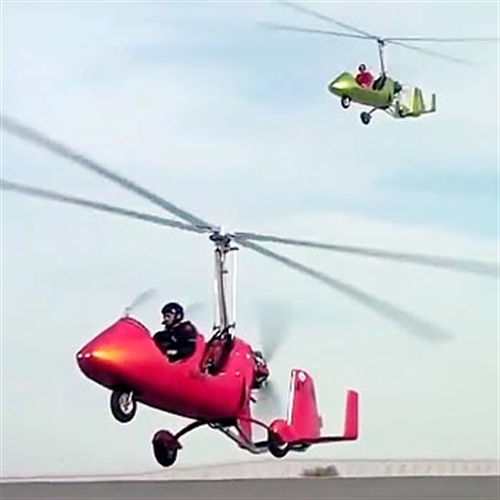 two gyroplanes in formation two gyroplanes in formation